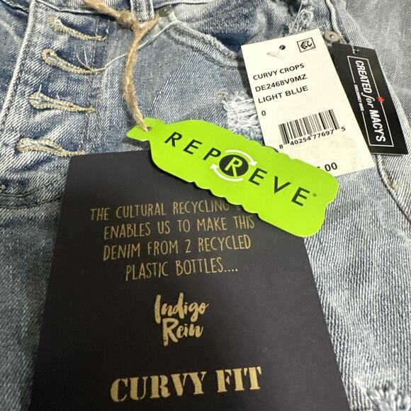 Indigo Rein Light Blue Curvy Fit High Rise Crop Jeans Waist 23 - Picture 4 of 6